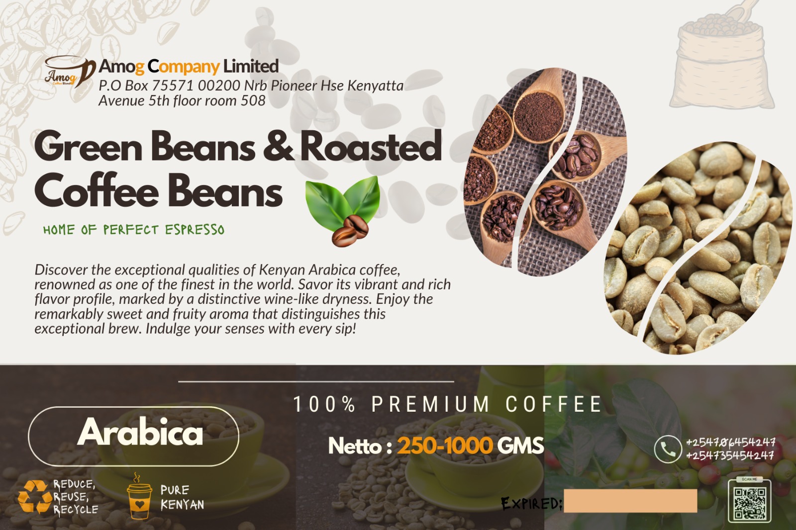Arabica coffee beans from Amog